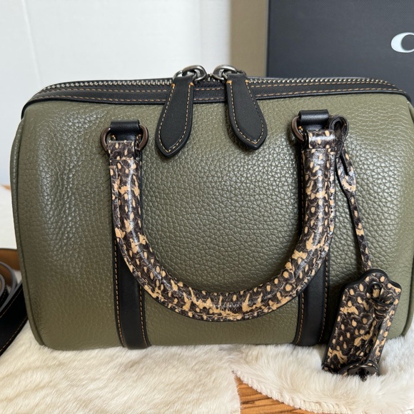 Coach Ruby Satchel 25 Snakeskin Detail Purse Handbag - Picture 5 of 17